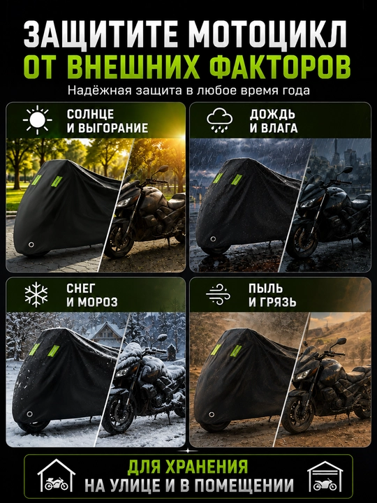 Skuter va mototsikl uchun suv qaytaruvchi himoya chexoli L–4XL