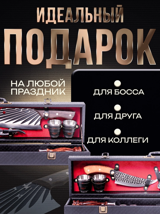 Набор для шашлыка и пикника мужской подарочный в кейсе "Эстет" от GrillFactory