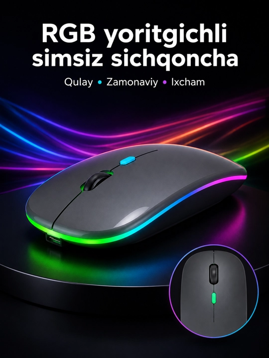 Беспроводная RGB-мышь с Bluetooth, USB-приемником и кнопкой DPI - 