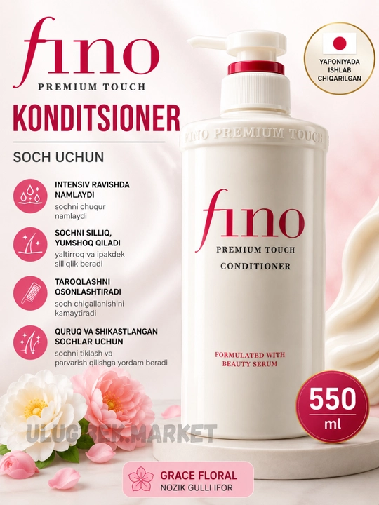 FINO Premium Touch shampun va Conditioner 550 ml, Soch uchun konditsioner