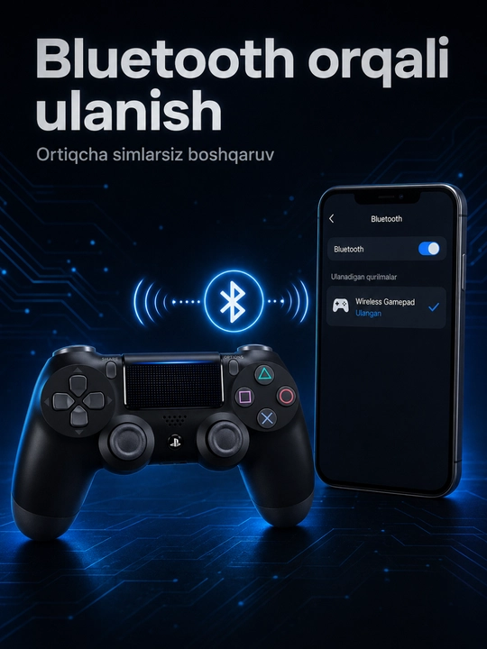 Беспроводной Bluetooth геймпад с микрофоном, сенсорной панелью, 1000 мАч