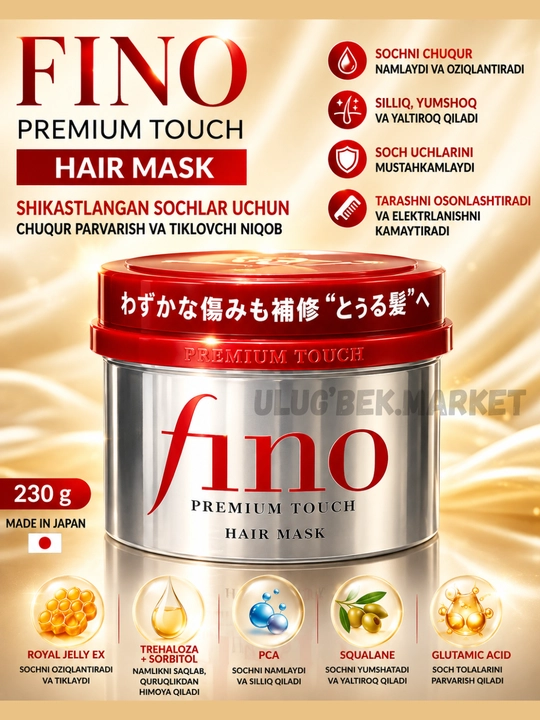 Soch uchun niqob FINO Premium Touch Hair Mask, 230 g - 