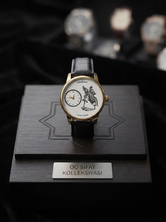 Erkaklar qo‘l soati Amir Temur dizaynli klassik premium soat charm remeshokli