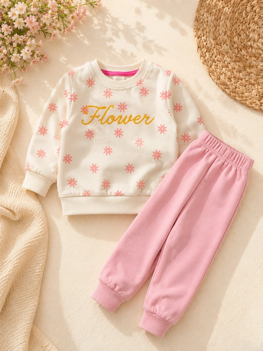 Костюм для девочки 1–3 года Flower спортивный комплект розовый