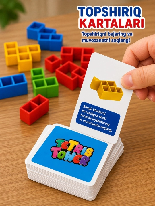 Настольная игра Tetris Tower, 32 блока, логическая головоломка, 5+