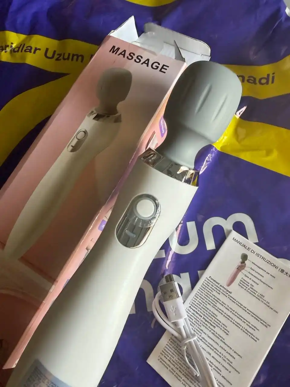 Bo‘yin, yelka, bel, oyoq va qo‘llar uchun mini elektr massajyor – USB orqali quvvatlanadi