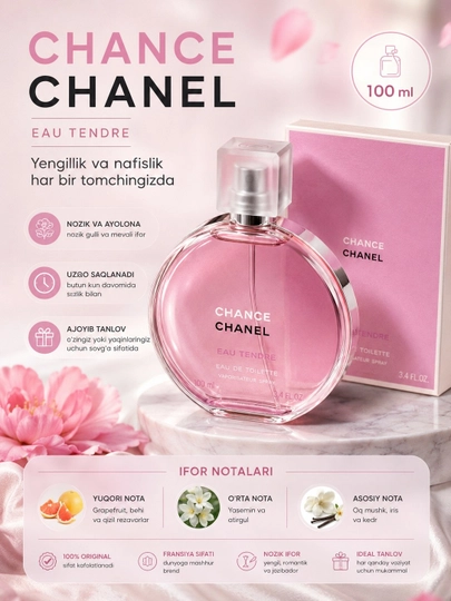 Xushbo'ylangan suv Chanel Chance Tendre ayollar uchun - 
