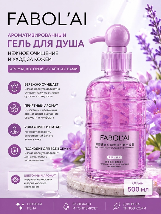 FABOL’AI xushbo‘y dush geli, kundalik foydalanish uchun, 500 ml  - 