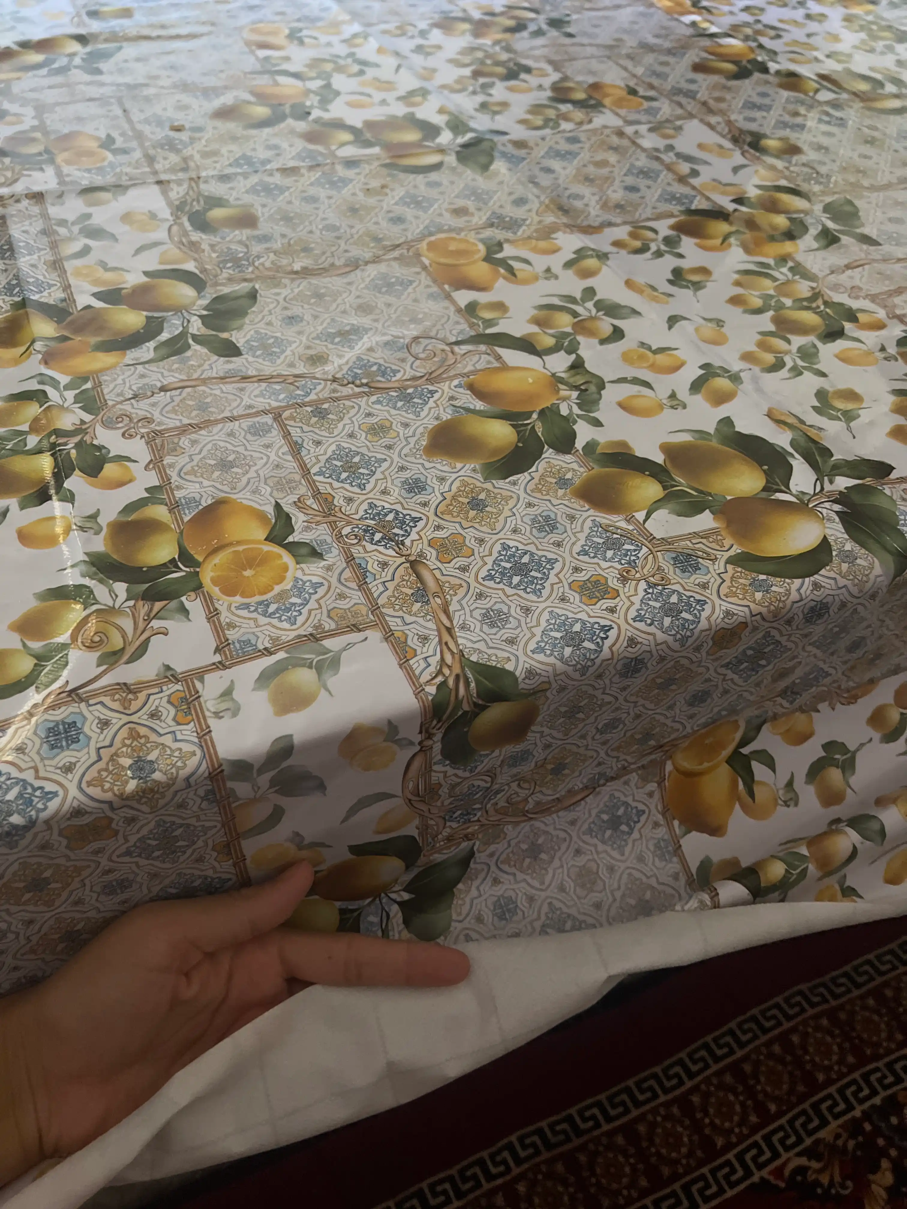 Kleyonka, limon rasmi bilan dasturxon, 120*140, 140*180, 140*200, 140*250 sm