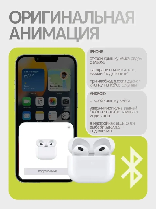 Simsiz quloqchinlar Pods 4, bluetooth naushnik iPhone Android uchun, sensorli naushnik