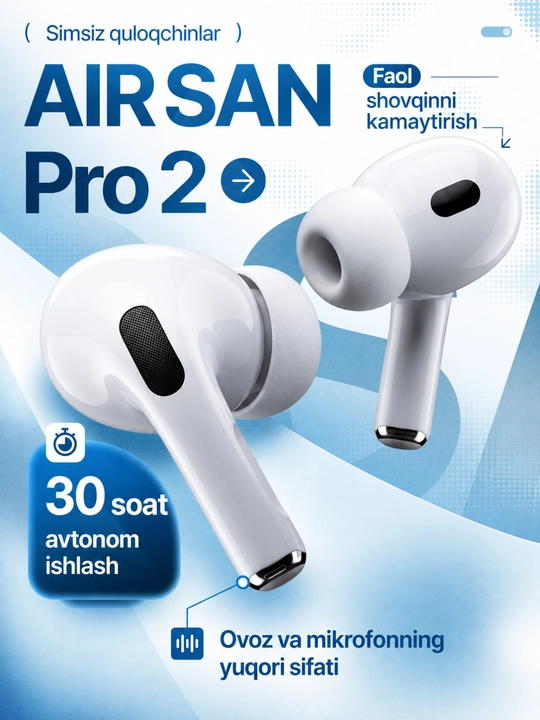 Беспроводные наушники Air Pro 2 Premium, сенсорные Bluetooth для iPhone и Android - 