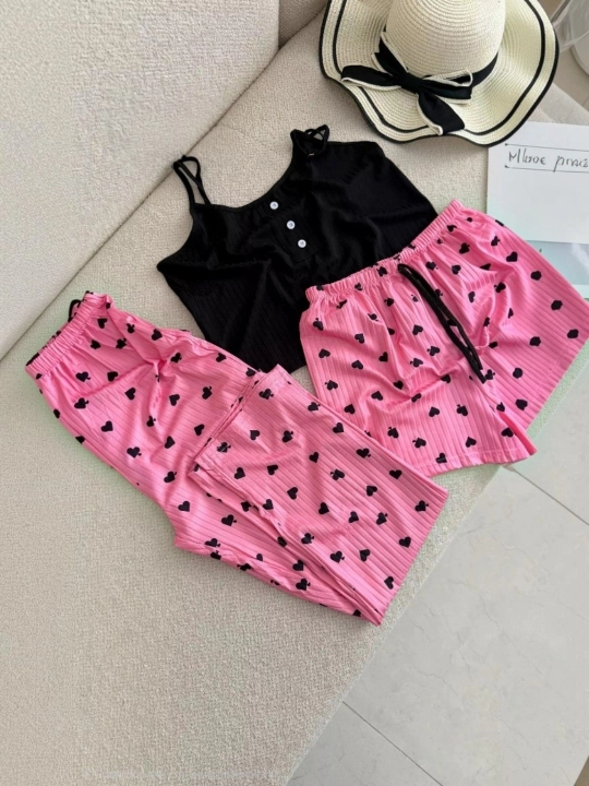 Pijama ayollar uchun, 3 tasi 1 da, tungi pijama - 