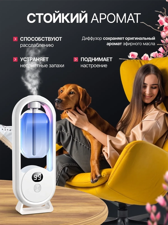 Yoritgichli avtomatik aromadiffuzor tasodifiy hid bilan 50 ml