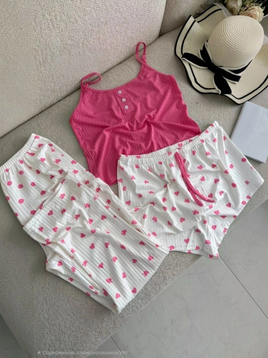 Pijama ayollar uchun, 3 tasi 1 da, tungi pijama - 