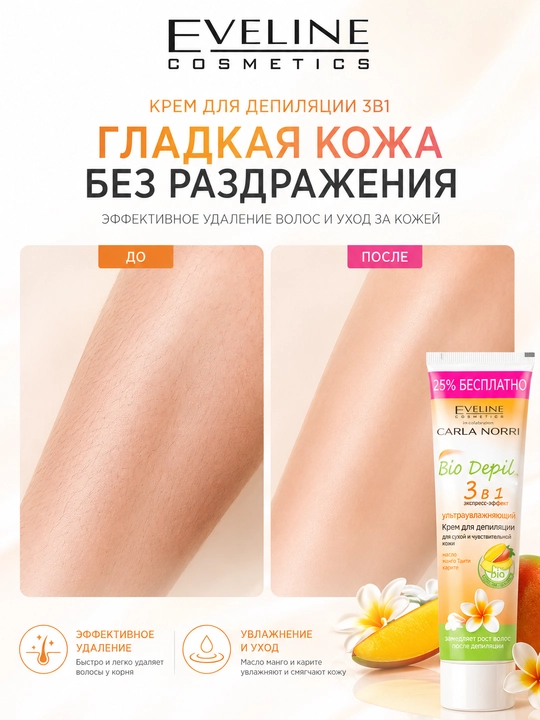 Крем для депиляции Eveline, 125 мл