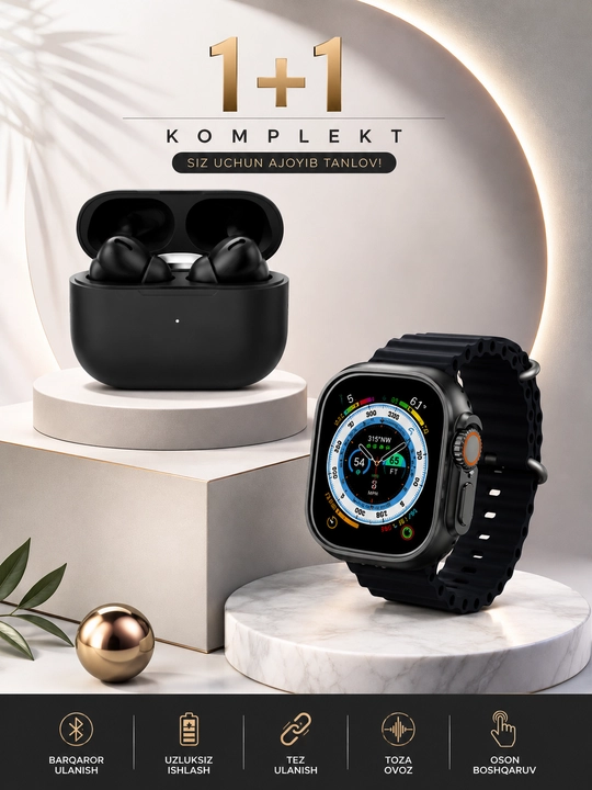 Simsiz quloqchin +t800 ultra smart watch