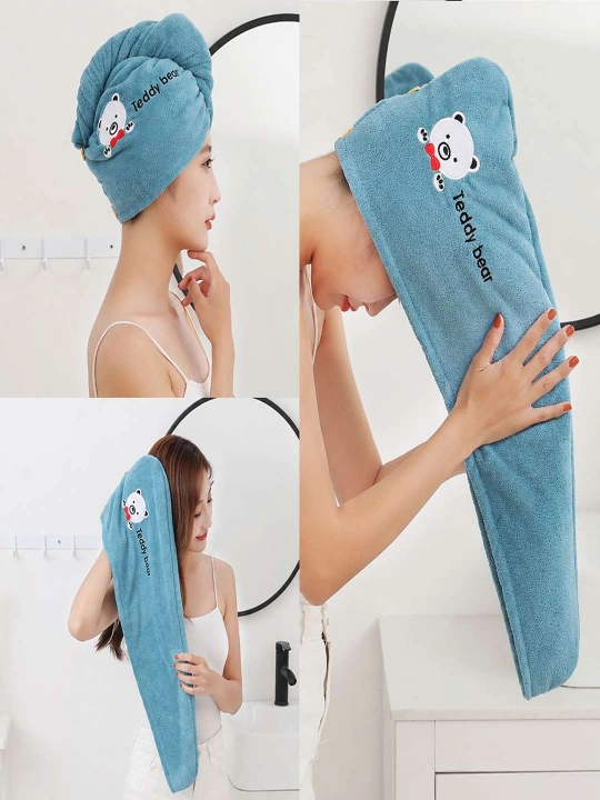 Soch quritish uchun mikrofibrali sochiq-turban,mahkamlash, tez nam yutuvchi