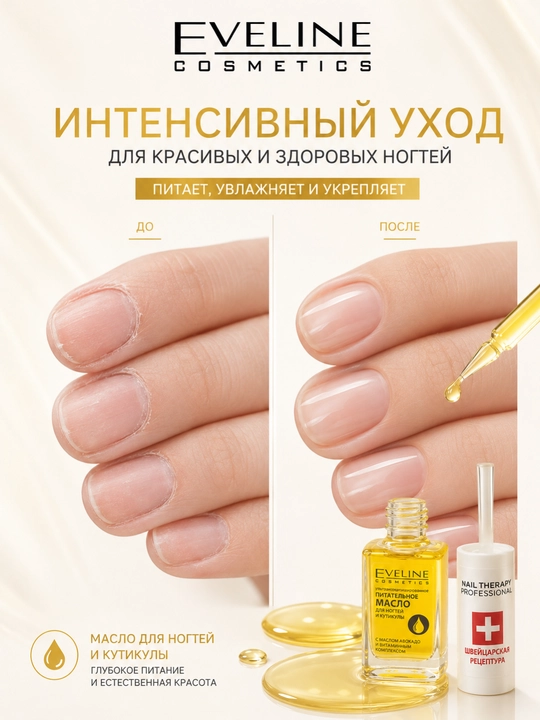 Масло для ногтей и кутикулы Eveline Nail Therapy Professional, 12 мл