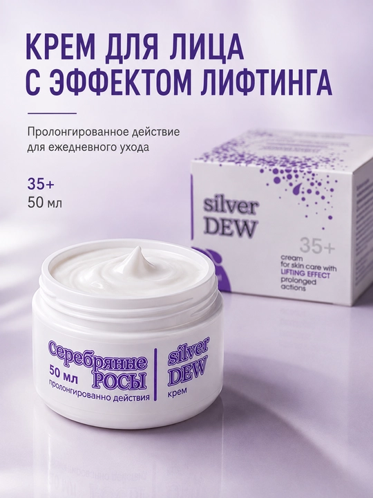 Krem Silver Dew yuz uchun lifting, namlantiruvchi, 35+, 50 ml - 