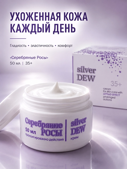 Krem Silver Dew yuz uchun lifting, namlantiruvchi, 35+, 50 ml