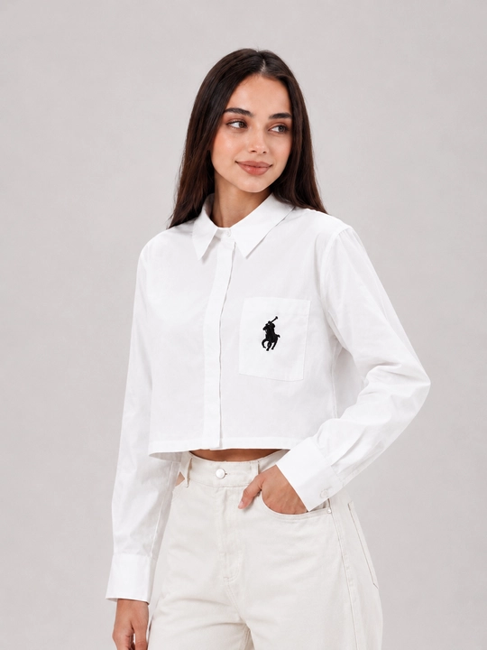 Женская рубашка, кофта, блузка, поло, школьная, офисная, белая, S-XL