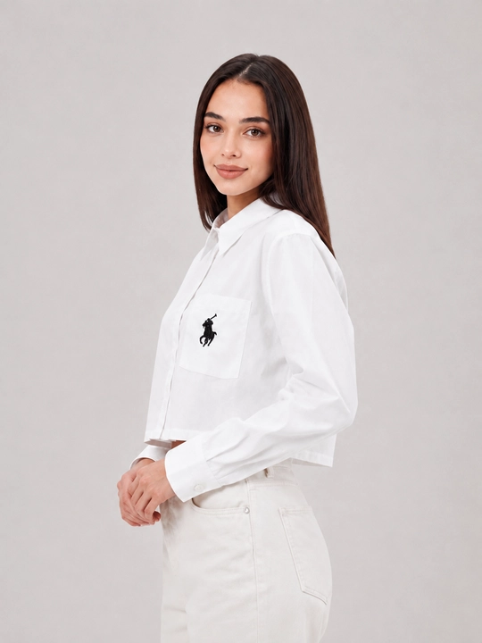 Женская рубашка, кофта, блузка, поло, школьная, офисная, белая, S-XL
