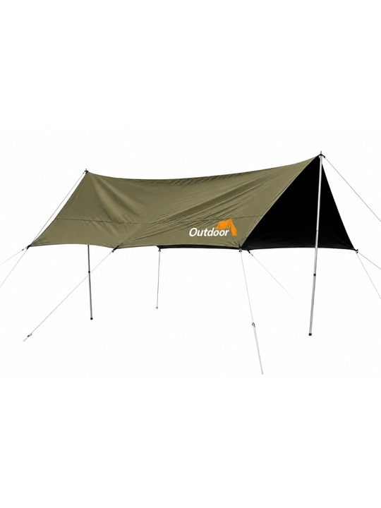 Turistik tent-naves, quyosh va yomg‘irdan himoya qiluvchi, UV himoyali, xaki
