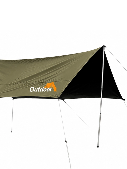 Turistik tent-naves, quyosh va yomg‘irdan himoya qiluvchi, UV himoyali, xaki