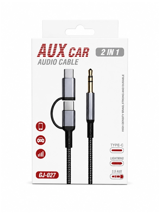HiFiovozlivaishonchliulanishimkoniyatigaegaavtomobiluchun35mmliAUX kabeli Type-C2 ta1 da