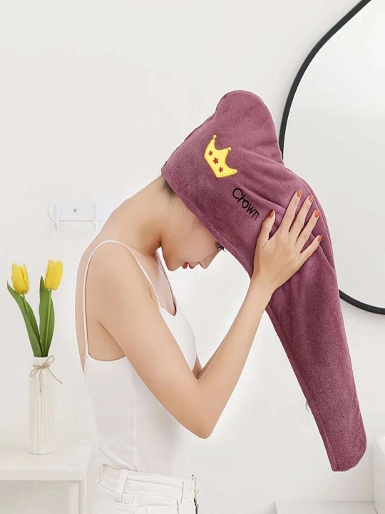 Soch quritish uchun mikrofibrali sochiq-turban,mahkamlash, tez nam yutuvchi