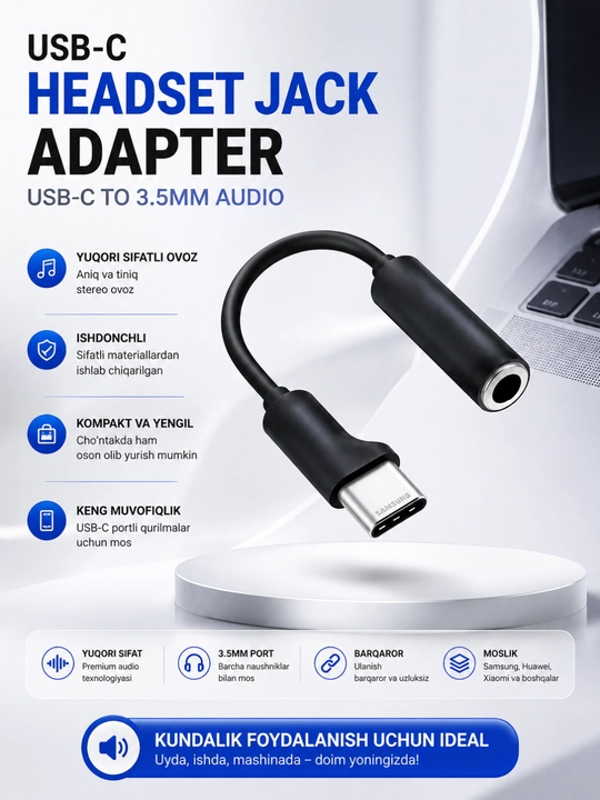 Samsung USB Type-C audio adapteri → 3,5 mm - 