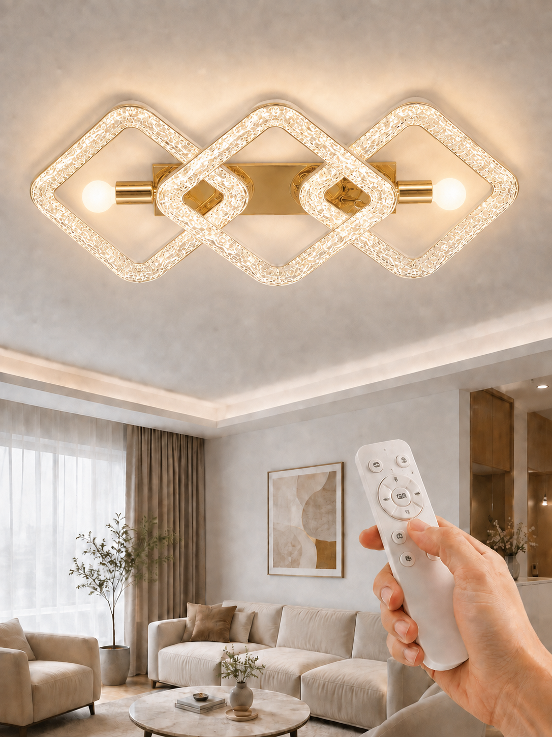 Shift LED lyustrasi, 3 yorug‘lik rejimi, 20 m² gacha