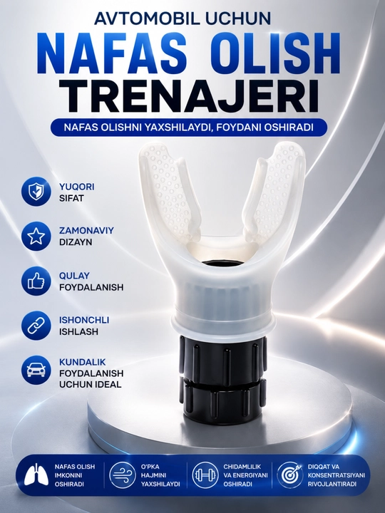 Nafas olish simulyatori, o'pkani kengaytirish uchun, kardio uchun trenajer, mini trenajer - 