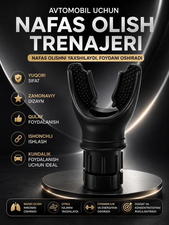 Nafas olish simulyatori, o'pkani kengaytirish uchun, kardio uchun trenajer, mini trenajer - 
