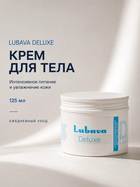 Крем для тела, питание, увлажнение, универсальный, Lubava Deluxe, 125 мл - 