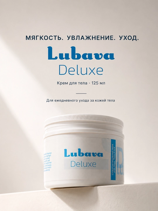 Крем для тела, питание, увлажнение, универсальный, Lubava Deluxe, 125 мл