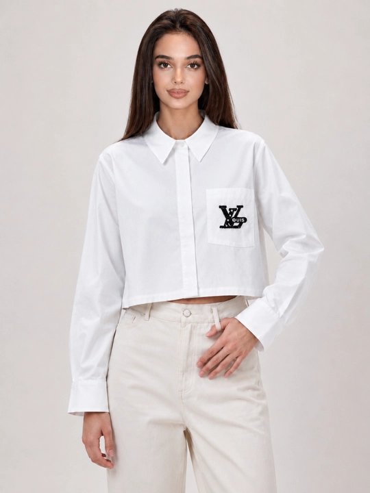 Женская рубашка, кофта, блузка, поло, школьная, офисная, белая, S-XL - 