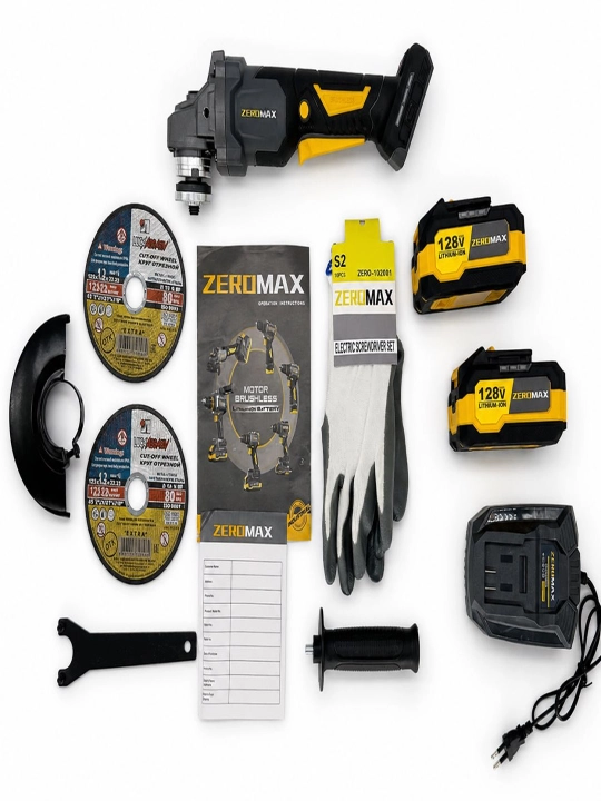 Akkumulyatorli brushless bolgarka ZEROMAX kuchli va ishonchli kesish hamda silliqlash uchu