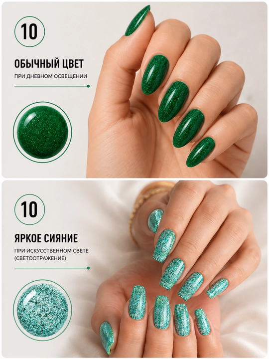 VINIMAY 15 ml UV/LED yorug‘lik qaytaruvchi shimmerli va yorqin jiloli tirnoq gel-laki