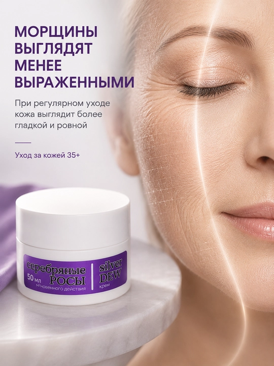 Yuz uchun ajinlar, lifting va yoshartirish kremi, namlantiruvchi krem, 50 ml