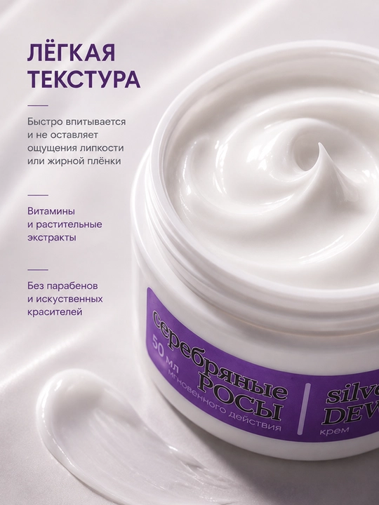 Yuz uchun ajinlar, lifting va yoshartirish kremi, namlantiruvchi krem, 50 ml