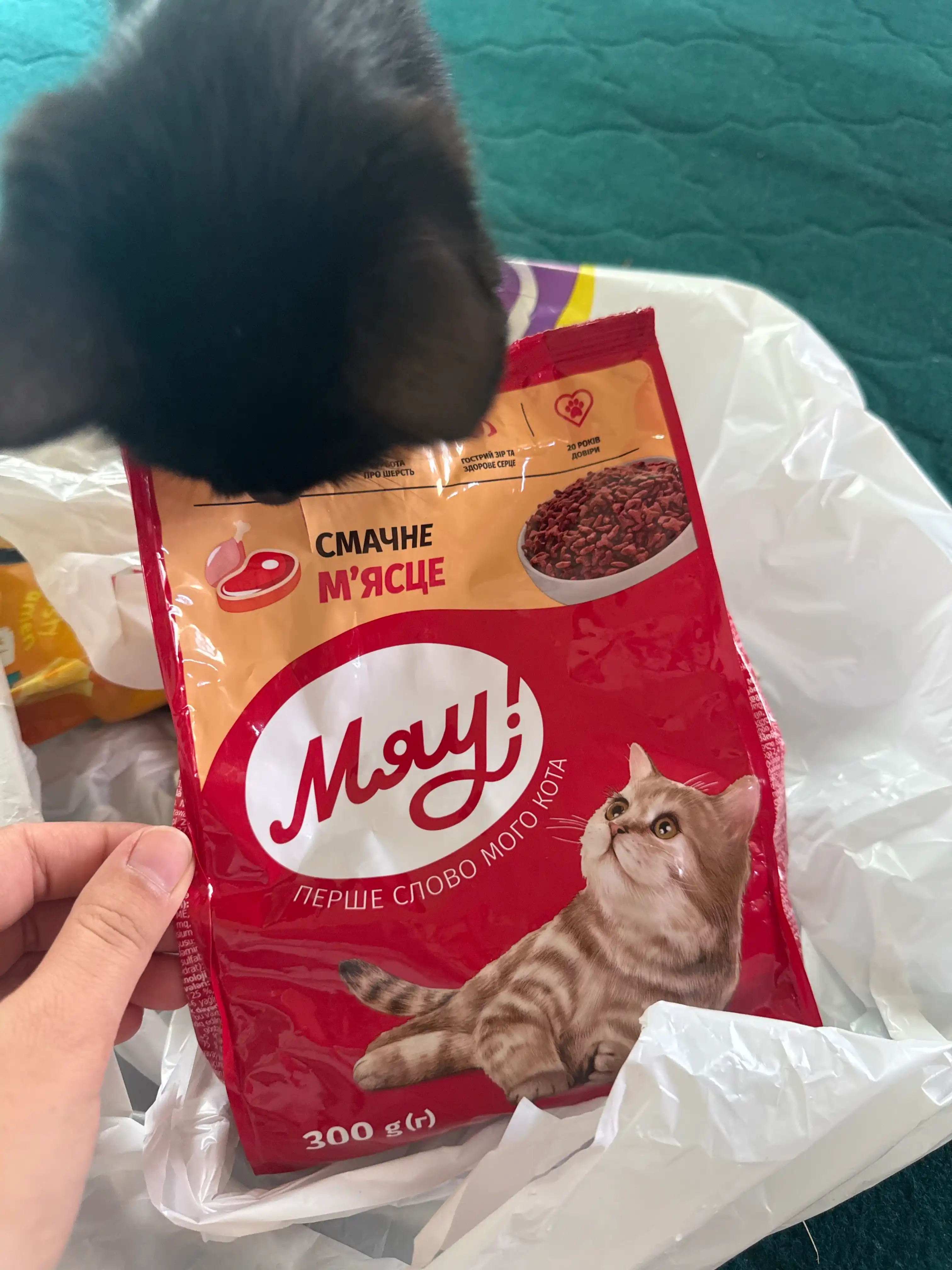 Myaу mushuklar uchun quruq yem, go‘sht bilan, 300 g