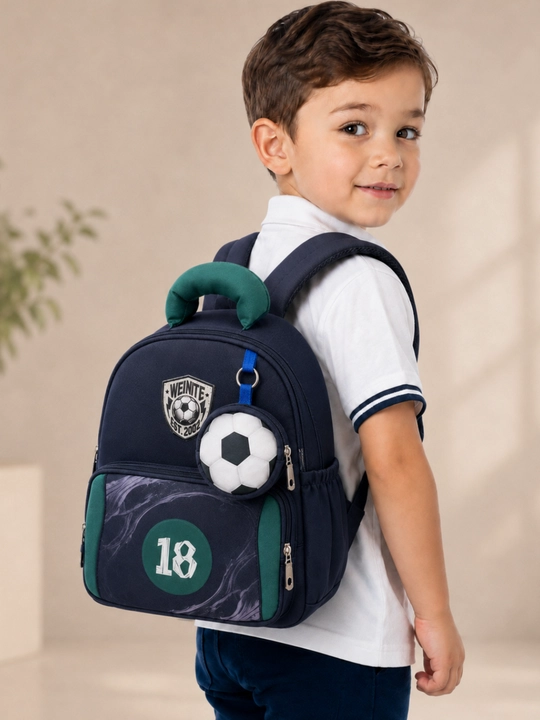 Bolalar uchun maktab ryukzagi futbol sumkachali 25×10×30 sm - 
