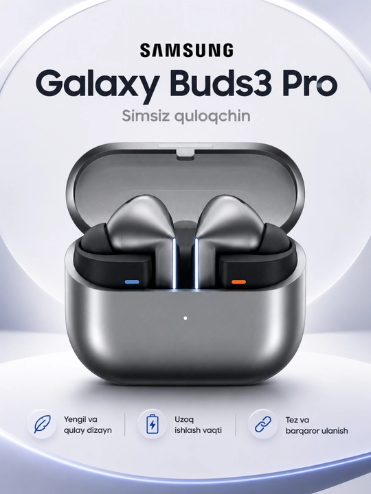 Simsiz quloqchin Samsung Galaxy Buds3 Pro, Shovqinni bosuvchi ANC Bluetooth quloqchinlar