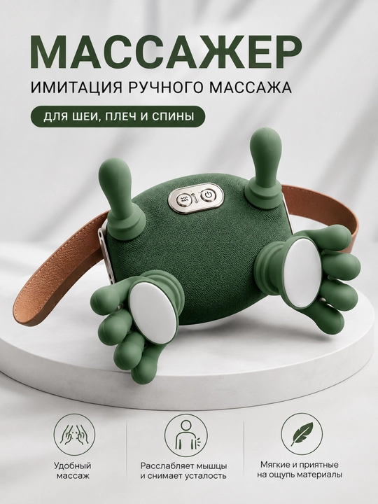Электрический массажер с нагревом для шеи, плеч, рук и ног