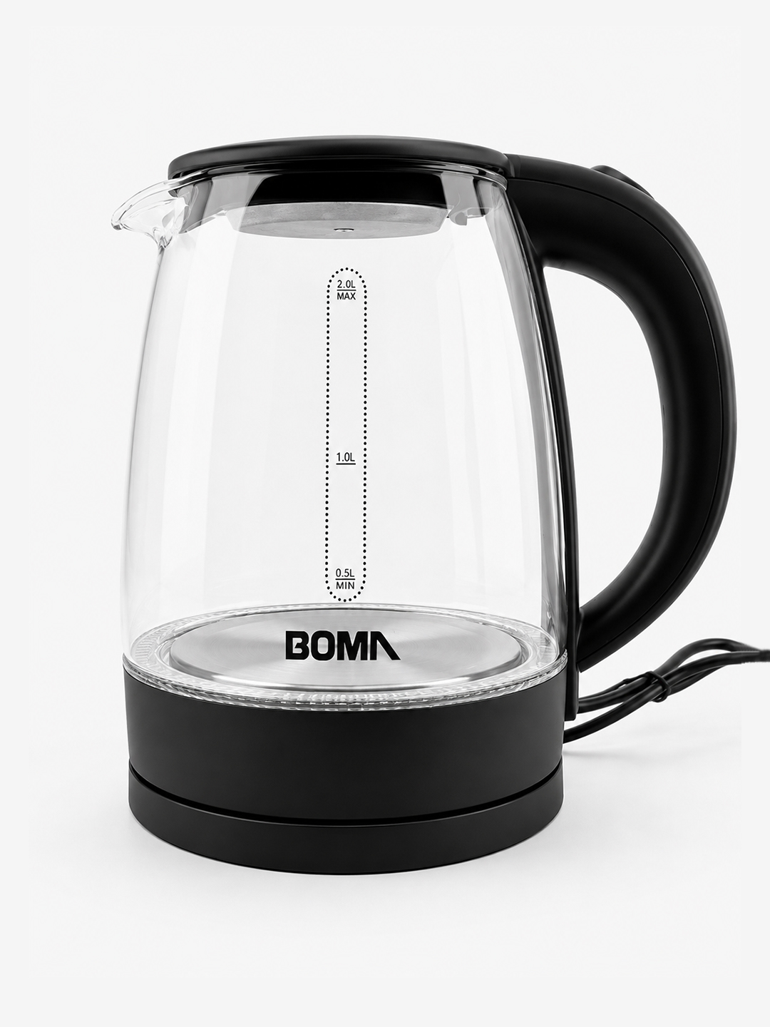 Elektr choynaglar BOMA 1500Vt, shisha, po'lat va sensorli displey 2-2,5 litr, LED va 360°