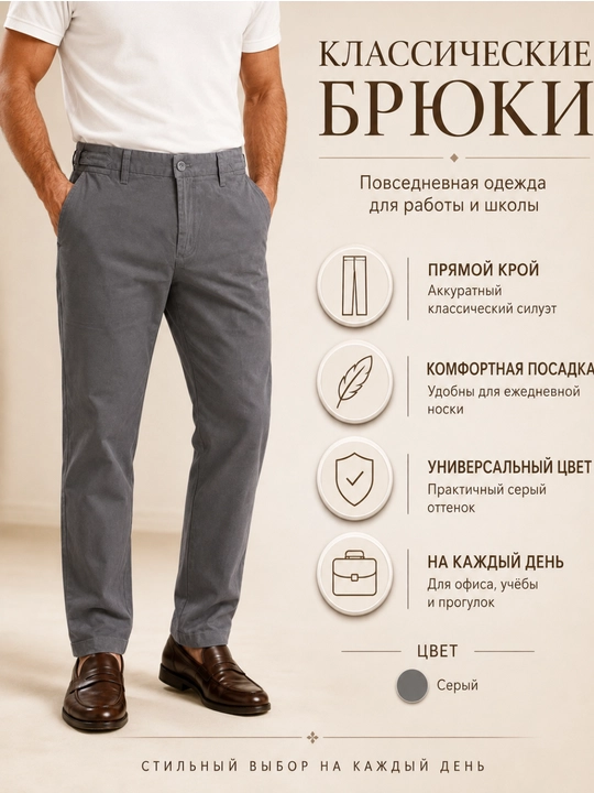 Брюки классические, повседневная одежда, для работы и школы Benetton 6035 - 