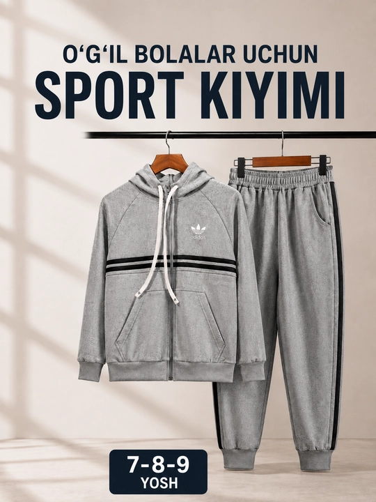 Спортивный костюм для мальчика, кофта с капюшоном и джоггеры, стильный комплект