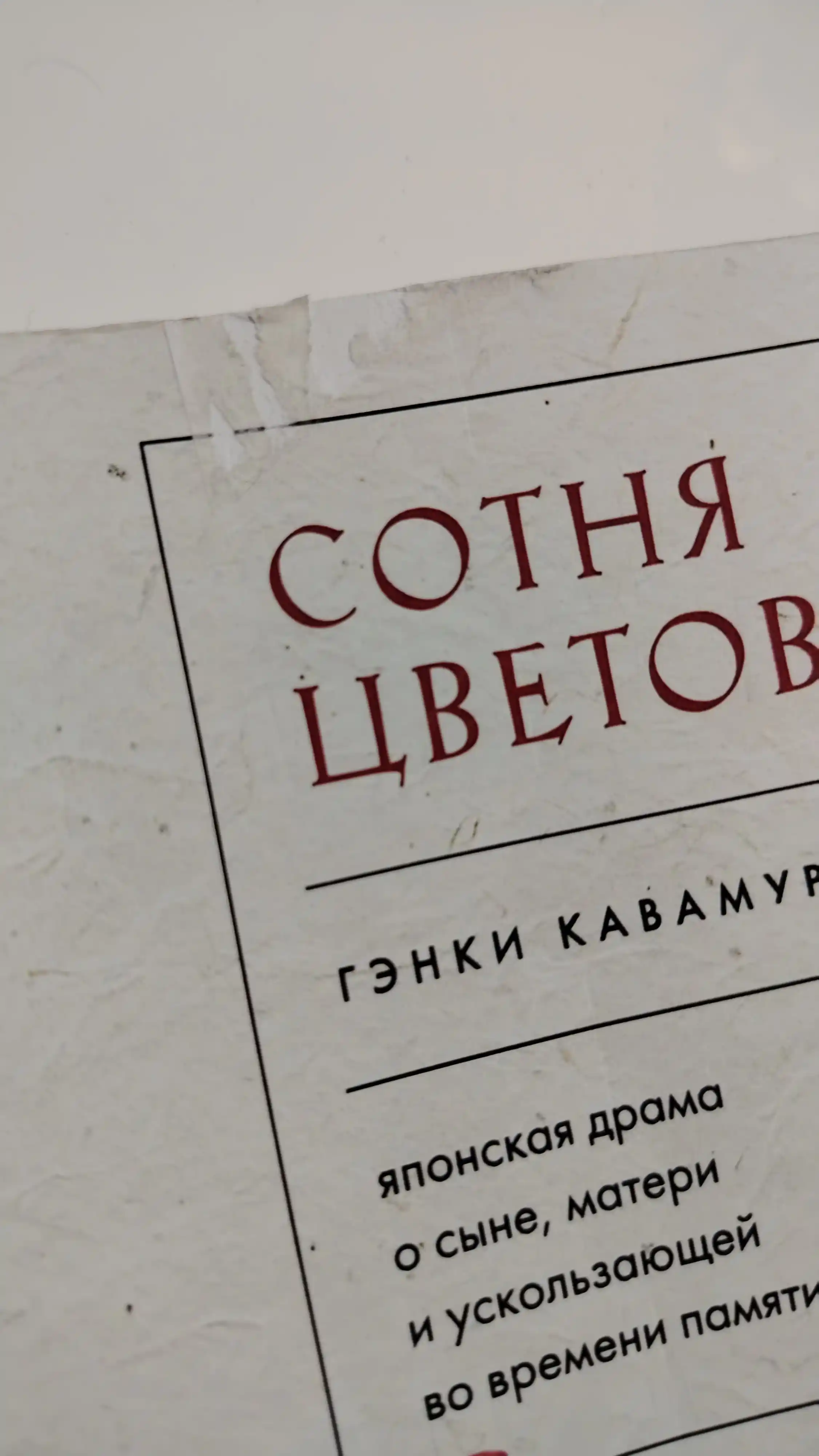 Сотня цветов, Японская драма о сыне, матери и ускользающей во времени памяти