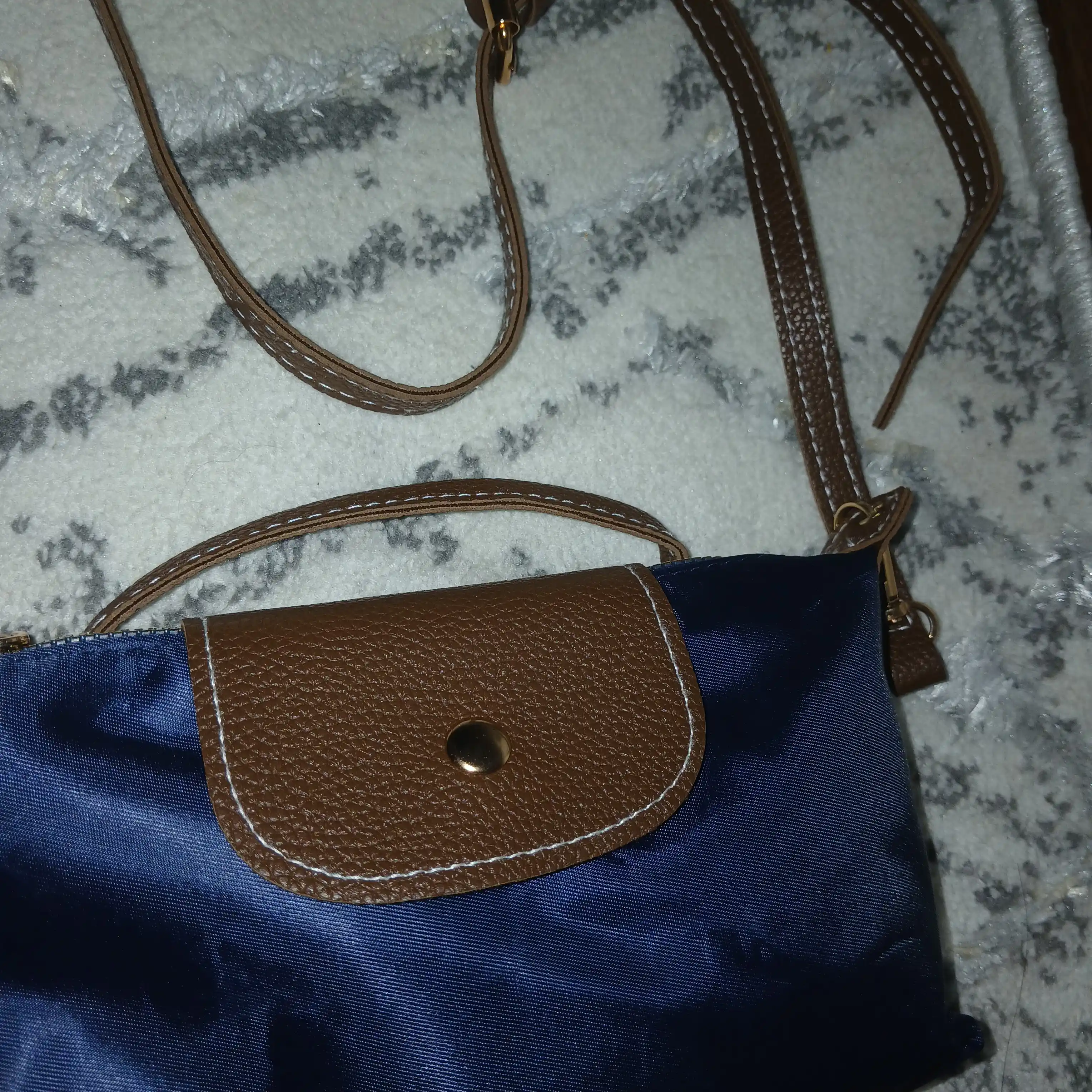 Mini Longchamp uslubidagi ayollar sumkasi, ixcham krossbodi va kosmetika sumkachasi